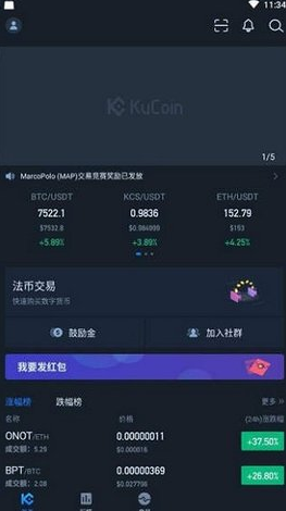 KuCoin资产管理界面