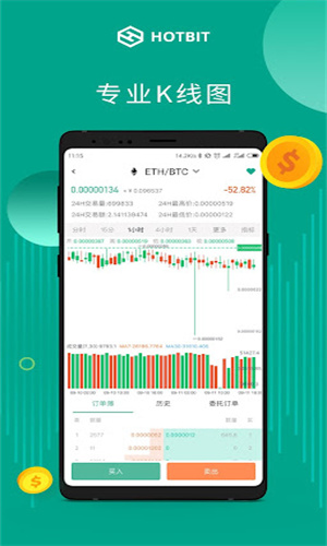 Hotbit交易所资产管理界面