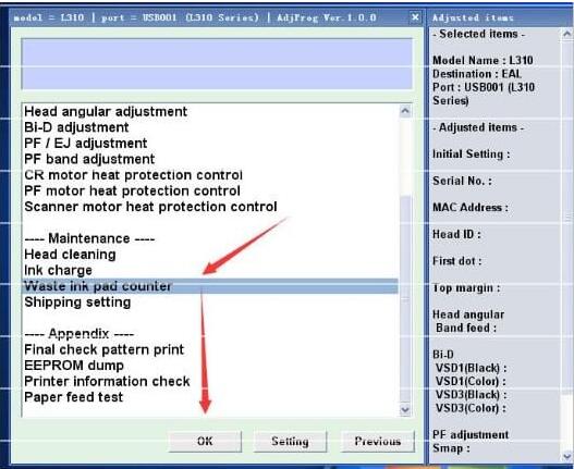 计数器选项界面